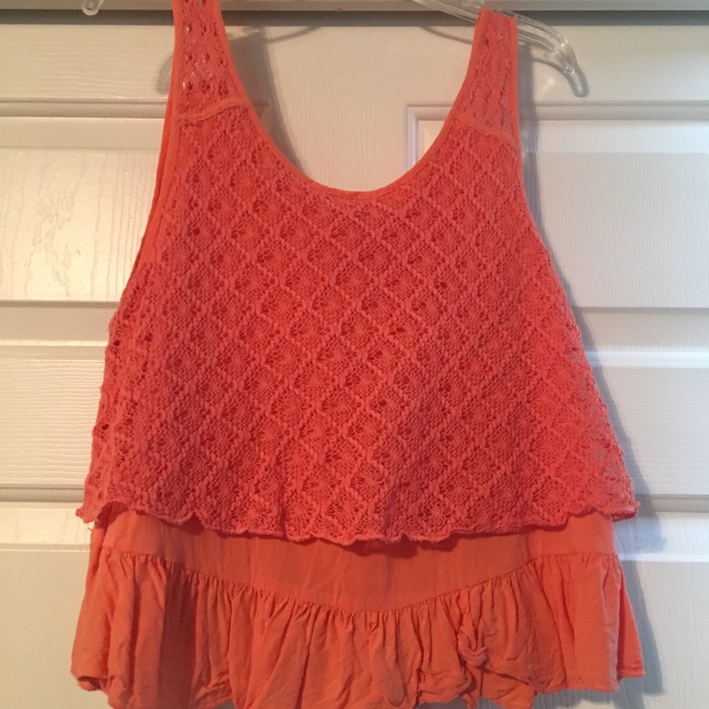 Tangerine/Coral Cropped Tank Top